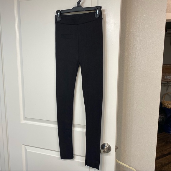 JEGGOLOGY Cotton Rib Knit Leggings L/XL Jet Black Preowned - Picture 10 of 15